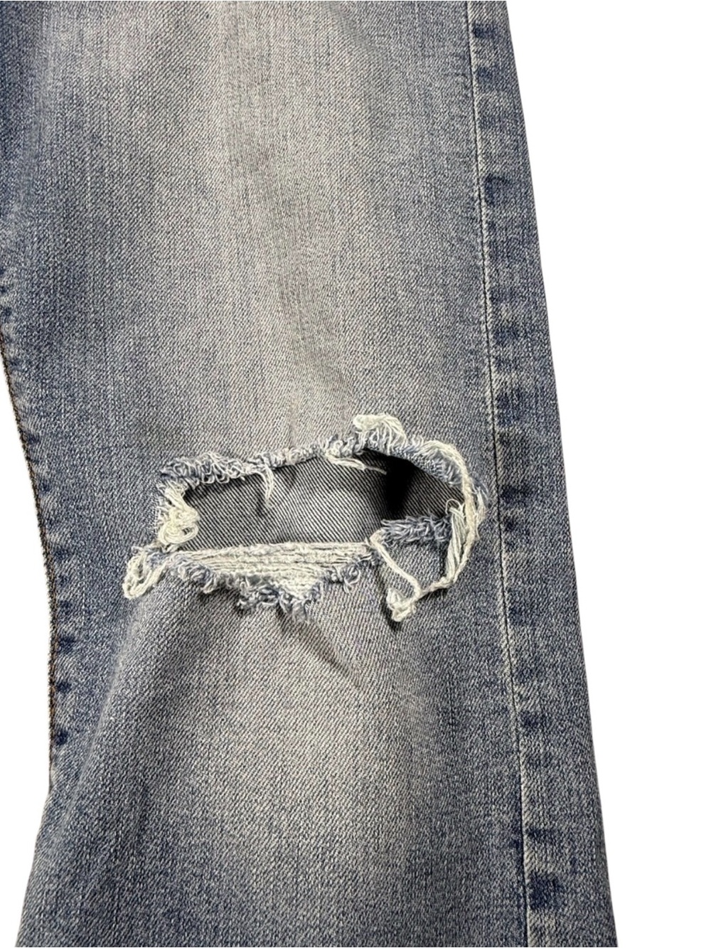 Levi’s Wedgie Straight Jeans Light Wash Distressed High Rise 30x28 - Picture 9 of 9